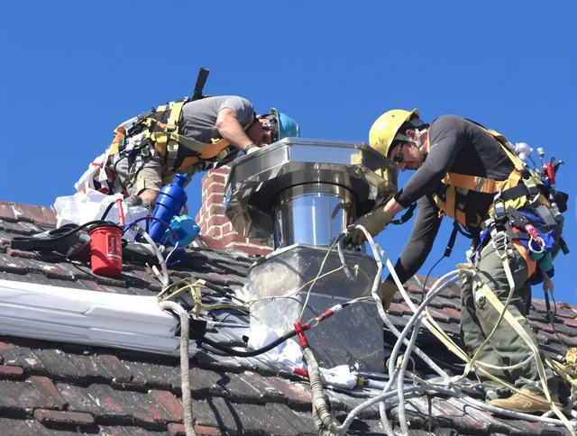 Protective chimney cap installed by Westwood Chimney Sweep in Westwood, MA