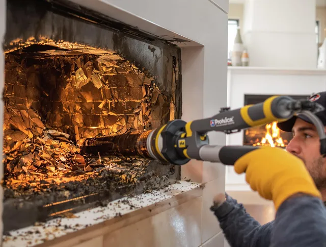 Professional chimney cleaning by Westwood Chimney Sweep in Westwood, MA