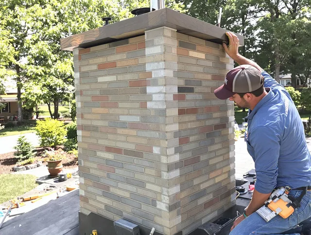Westwood Chimney Sweep completing a modern chimney remodel in Westwood, MA