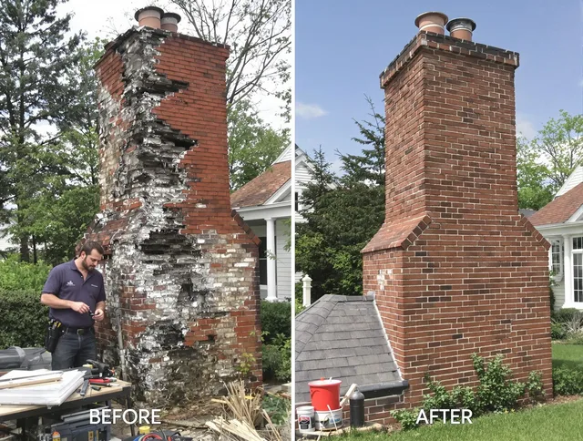 Westwood Chimney Sweep performing a full chimney restoration in Westwood, MA