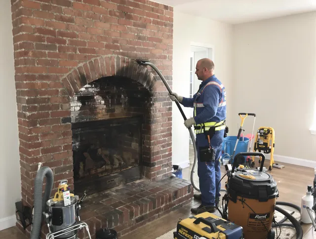 Westwood Chimney Sweep expert performing detailed chimney sweep in Westwood, MA
