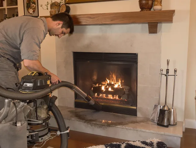 Routine fireplace upkeep by Westwood Chimney Sweep in Westwood, MA