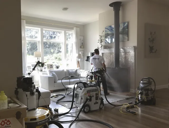 Soot removal service by Westwood Chimney Sweep for a fireplace in Westwood, MA